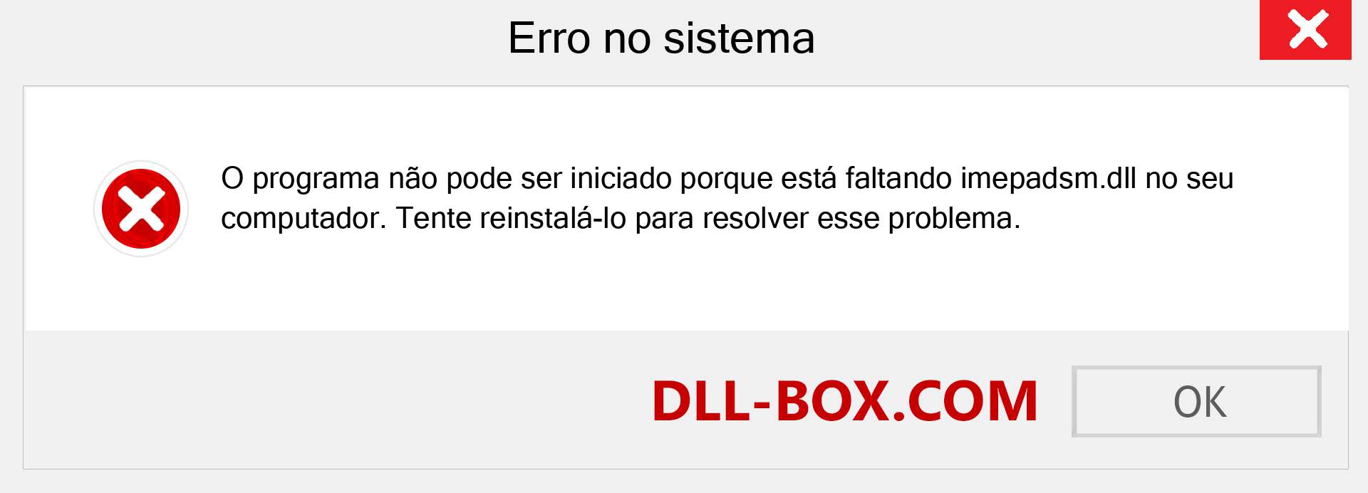 Arquivo imepadsm.dll ausente ?. Download para Windows 7, 8, 10 - Correção de erro ausente imepadsm dll no Windows, fotos, imagens